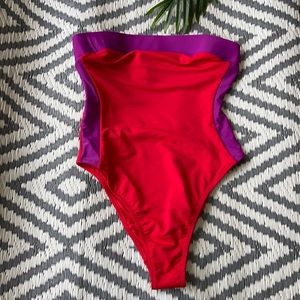 One piece red and purple  swimsuit ✨👙